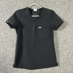 Figs Women’s Size XXS Catrina One Pocket Dark Gray 5003 Scrub Top
